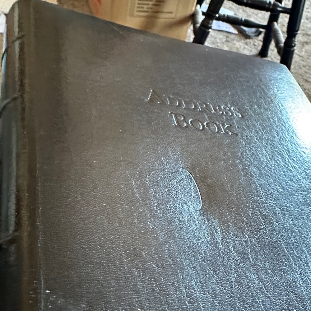 Black Leather Address Book Handcrafted Bonded leather refillable address records